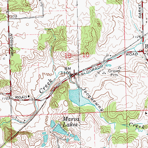 Topographic Map of Jocqueway Creek, OH