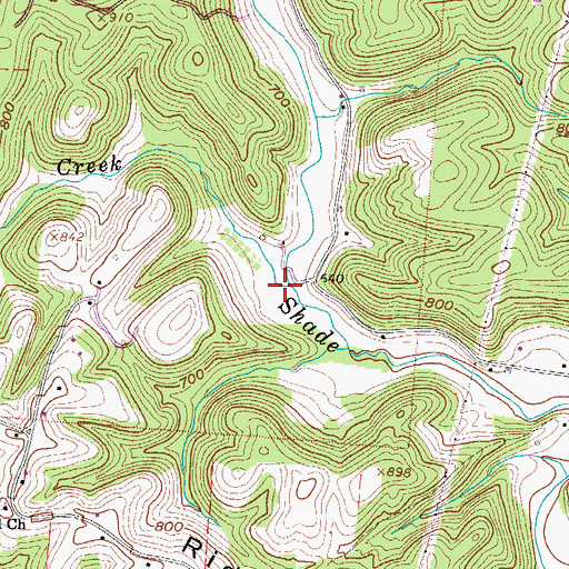 Topographic Map of Joes Creek, OH
