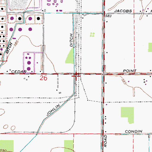 Topographic Map of Johlin Ditch, OH