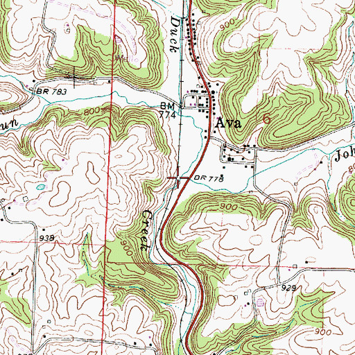 Topographic Map of Johnny Woods River, OH