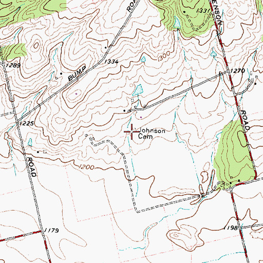 Topographic Map of Johnson Cemetery, OH