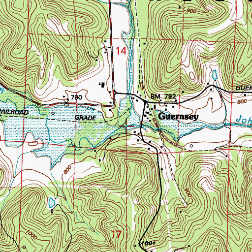 Topographic Map of Johnson Fork, OH