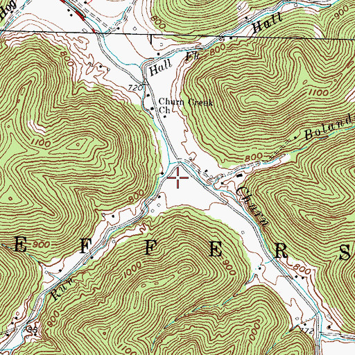 Topographic Map of Johnson Run, OH