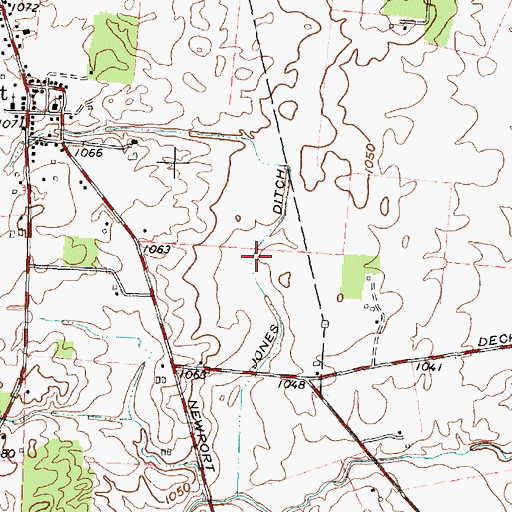 Topographic Map of Jones Ditch, OH