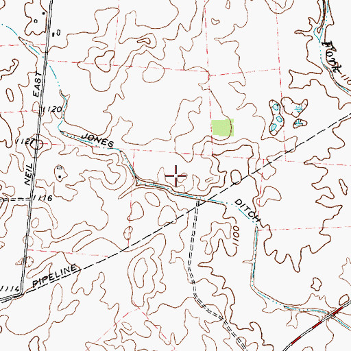 Topographic Map of Jones Ditch, OH
