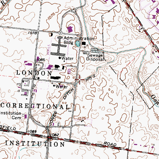 Topographic Map of Jones Ditch Number 2, OH