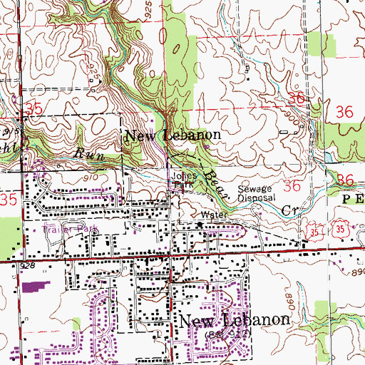Topographic Map of Jones Park, OH