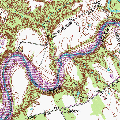 Topographic Map of Kain Run, OH