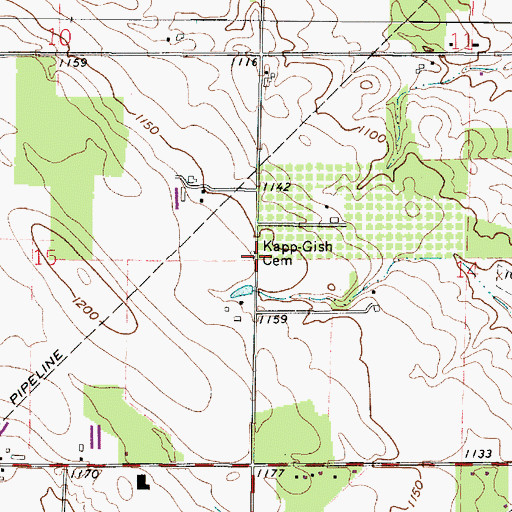 Topographic Map of Kapp - Gish Cemetery, OH