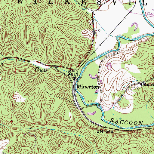 Topographic Map of Karr Run, OH