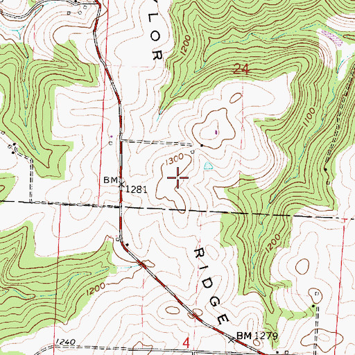 Topographic Map of Kaylor Ridge, OH