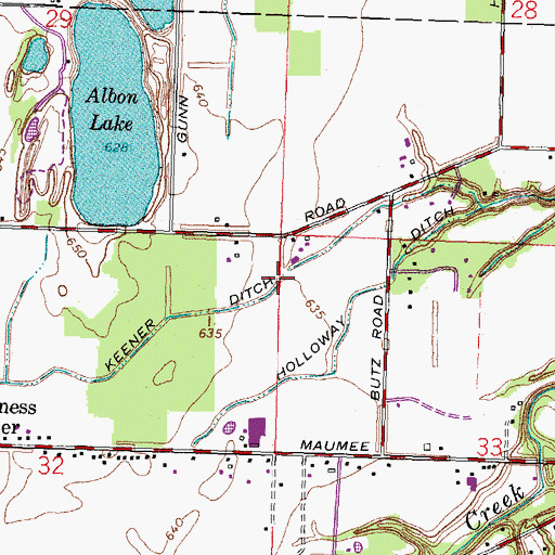 Topographic Map of Keener Ditch, OH