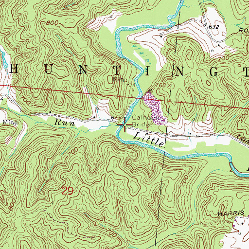 Topographic Map of Keeton Run, OH