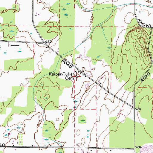Topographic Map of Keiper - Tuller Cemetery, OH