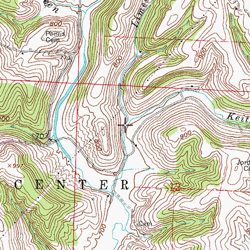 Topographic Map of Keith Fork, OH