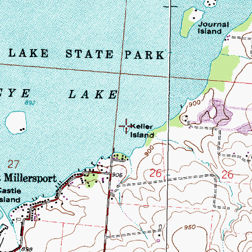 Topographic Map of Keller Island, OH