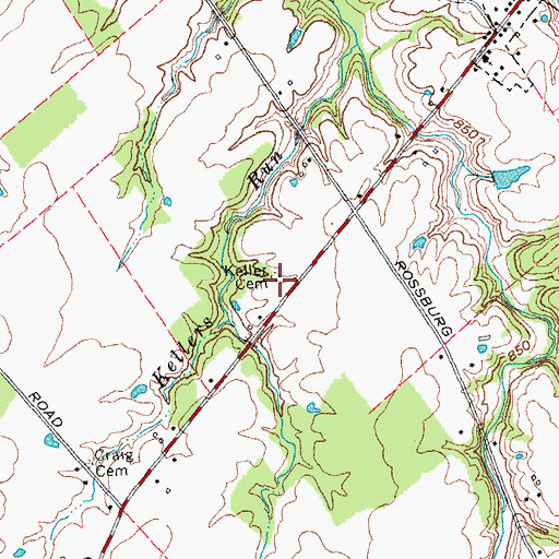 Topographic Map of Keller Cemetery, OH