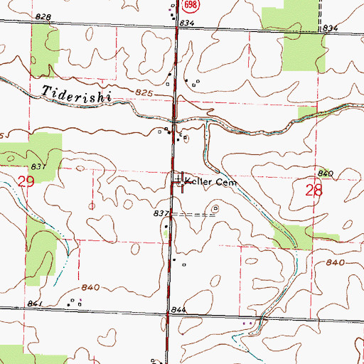 Topographic Map of Keller Cemetery, OH