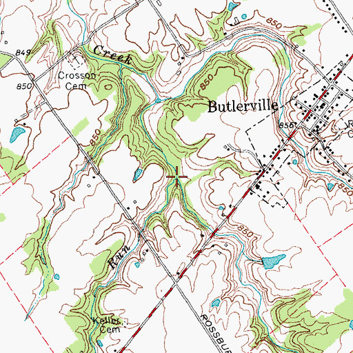 Topographic Map of Kellers Run, OH