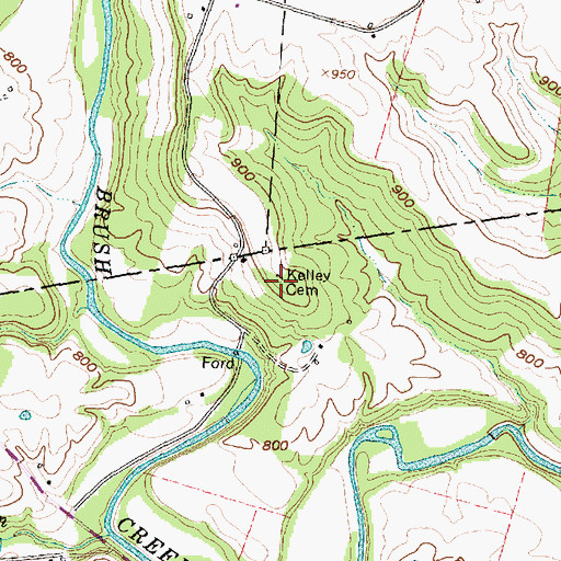 Topographic Map of Kelley Cemetery, OH