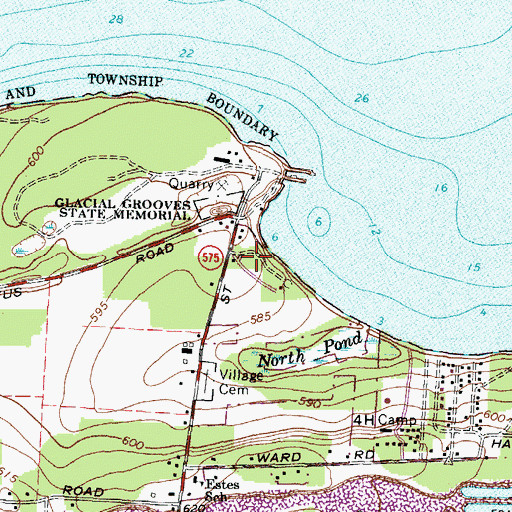 Topographic Map of Kelleys Island State Park, OH