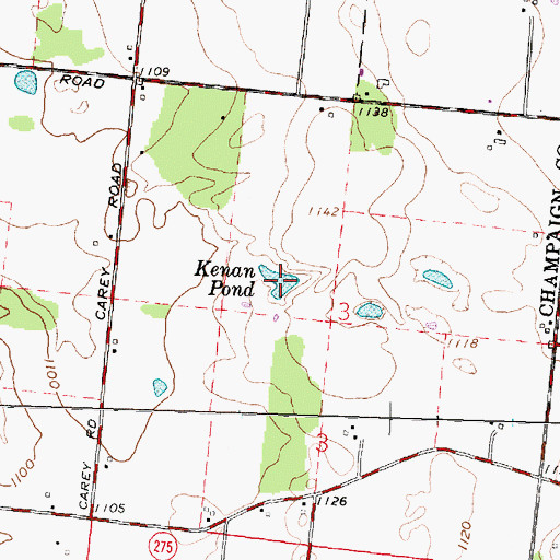 Topographic Map of Kenan Pond, OH