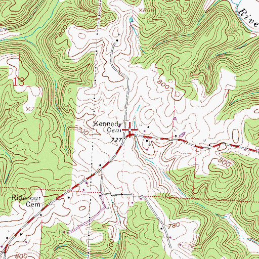 Topographic Map of Kennedy Cemetery, OH