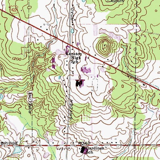 Topographic Map of Kenston High School, OH