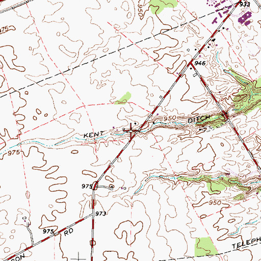 Topographic Map of Kent Ditch, OH