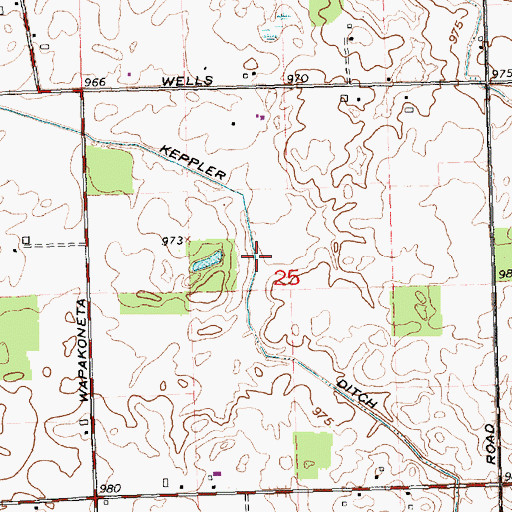 Topographic Map of Keppler Ditch, OH