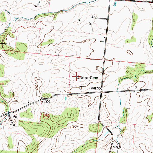 Topographic Map of Kern Cemetery, OH