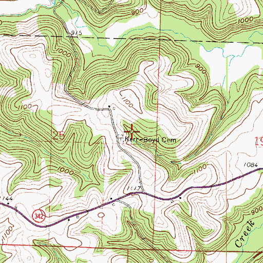 Topographic Map of Kerr - Boyd Cemetery, OH