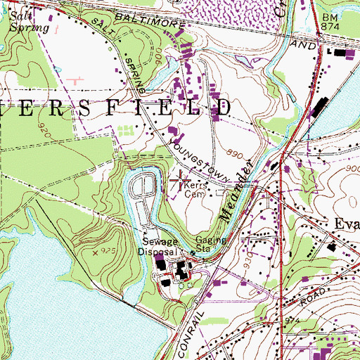 Topographic Map of Kerrs Cemetery, OH