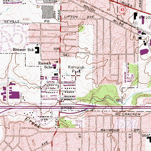 Topographic Map of Kerruish Park, OH
