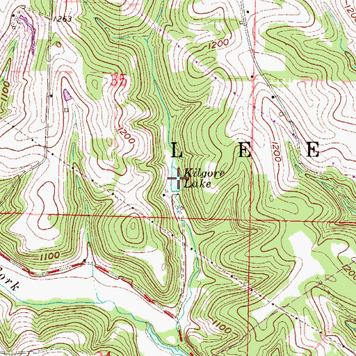 Topographic Map of Kilgore Lake, OH