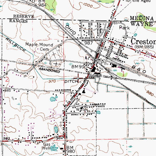 Topographic Map of Killbuck Ditch, OH