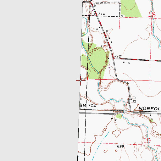 Topographic Map of King Cemetery, OH