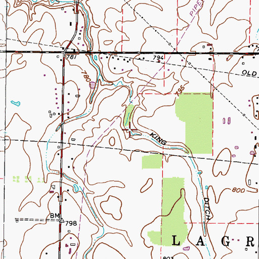 Topographic Map of King Ditch, OH