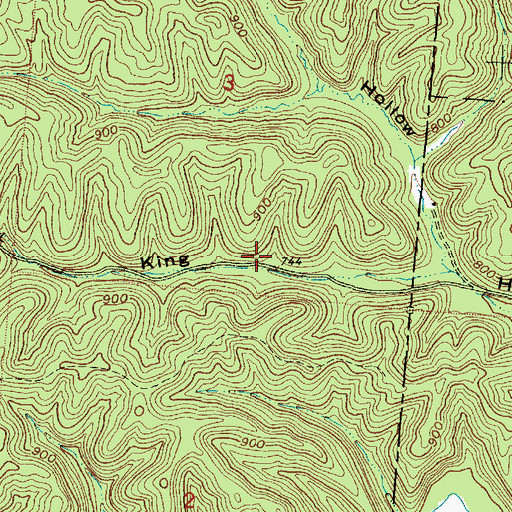 Topographic Map of King Hollow Trail, OH