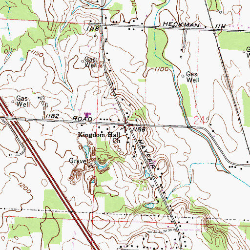 Topographic Map of Kingdom Hall Church, OH