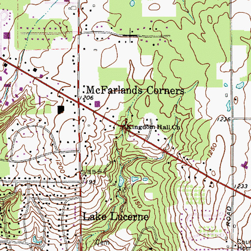 Topographic Map of Kingdom Hall Church, OH