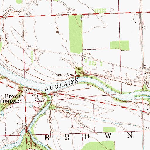 Topographic Map of Kingery Cemetery, OH