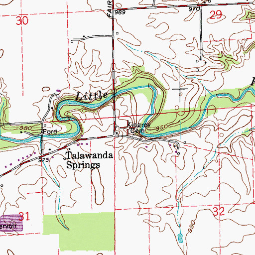 Topographic Map of Kingrey Cemetery, OH