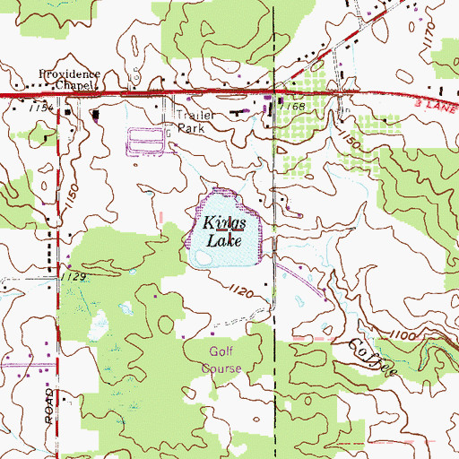 Topographic Map of Kings Lake, OH