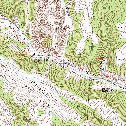 Topographic Map of Kings Run, OH