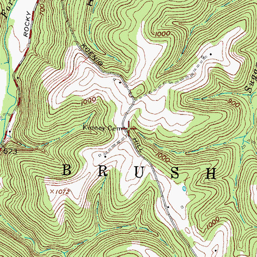 Topographic Map of Kinney Cemetery, OH