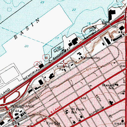 Topographic Map of Kirtland Park, OH