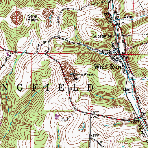 Topographic Map of Kisha Farm Cemetery, OH