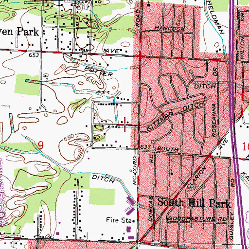 Topographic Map of Kitzman Ditch, OH