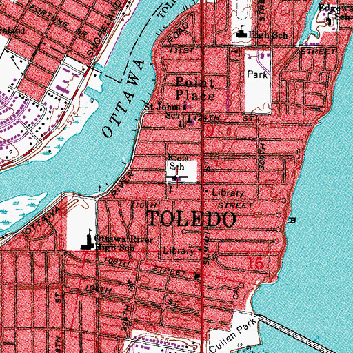 Topographic Map of Kleis School, OH